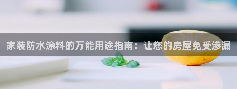 和记官方网址：家装防水涂料的万能用途指南：让您的房屋免受渗漏