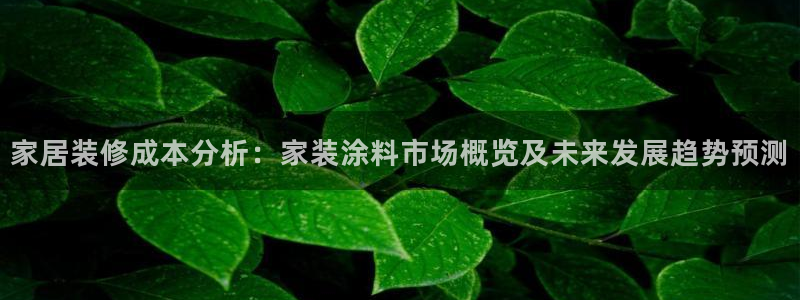和记国际电讯市值：家居装修成本分析：家装涂料市场概览及未来发展趋势预测